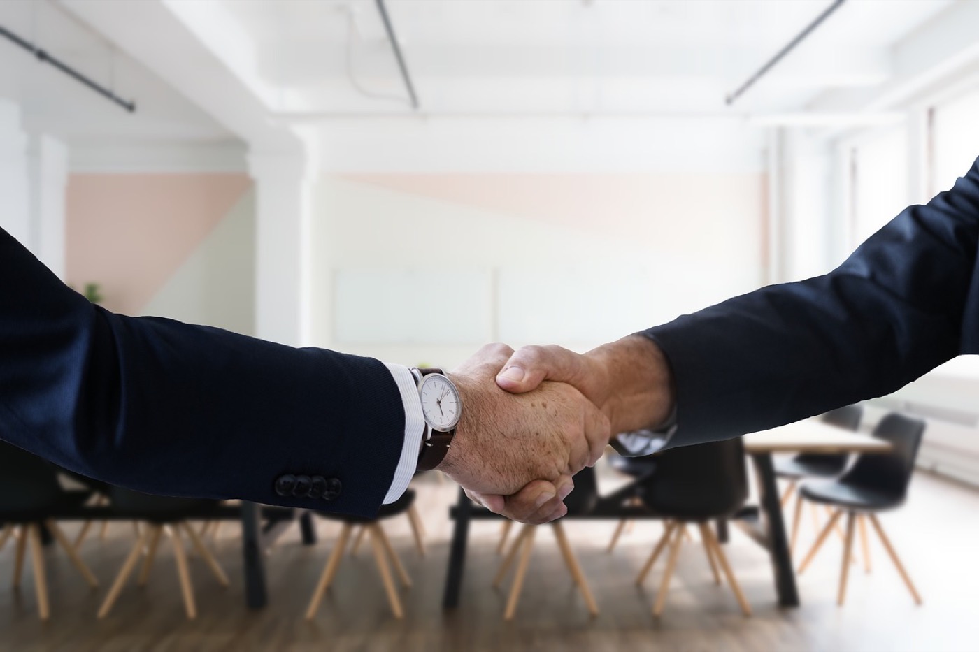 Two people in a job interview